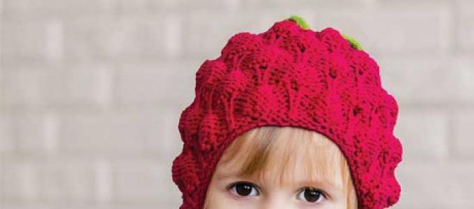 Chapeaux pour enfants pour filles avec aiguilles à tricoter avec description